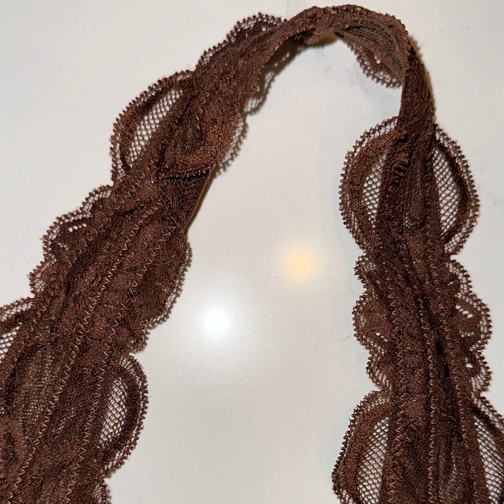 FREE PEOPLE Last Dance Lace Halter Bralette in Chocolate Brown. Size small - Picture 6 of 7